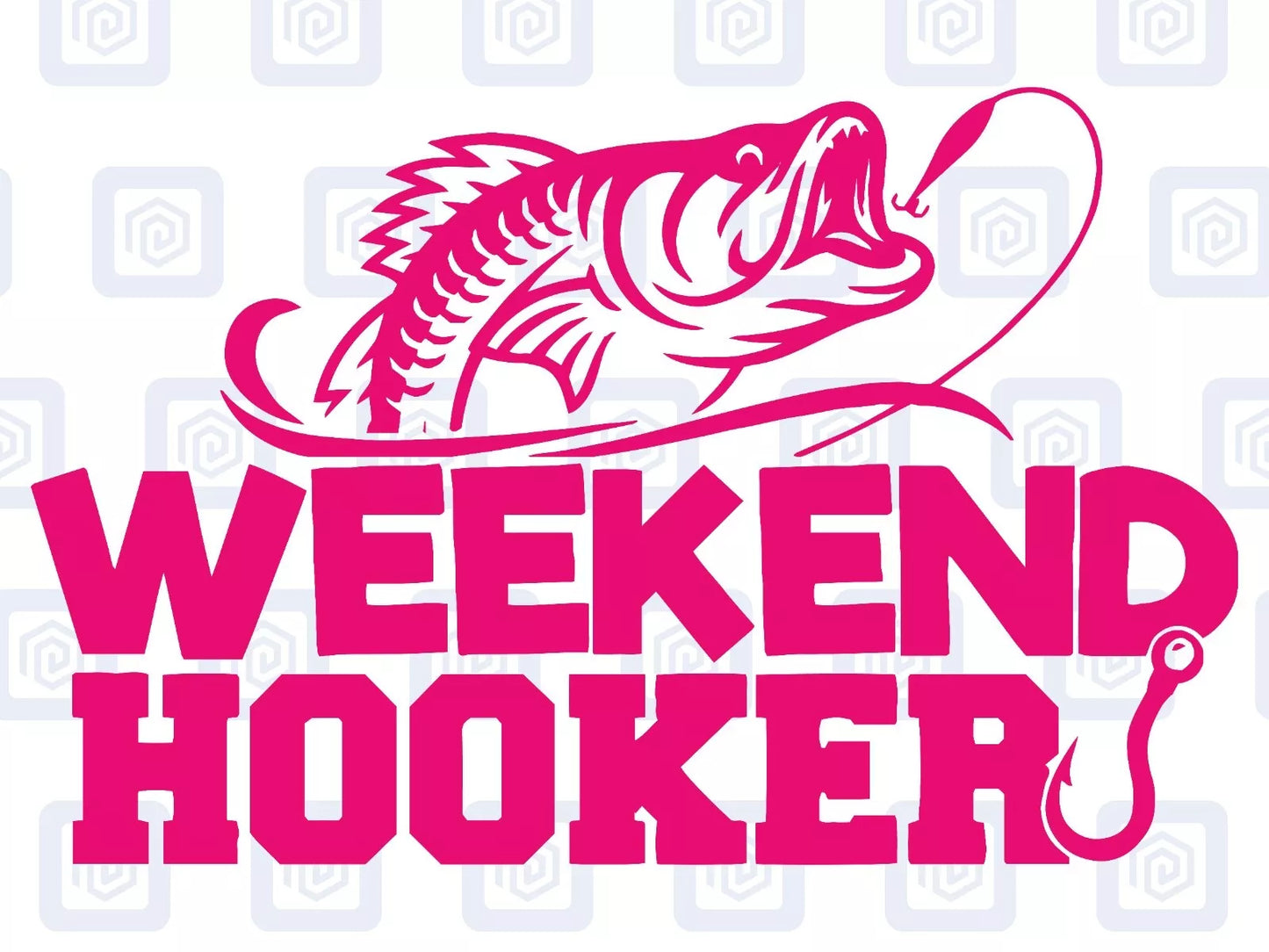 Weekend Hooker Fishing Vinyl Decal For Camper Van Motorhome Sticker Campervan
