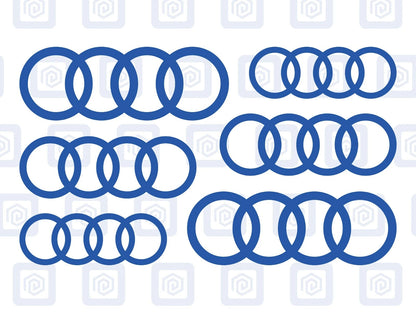 Rings Brake Caliper Decal Style Stickers Fits A3 A4 A5 A6 TT - 3 SIZES - x 6