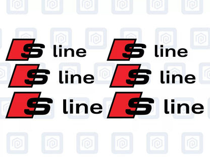 Audi S Line Brake Caliper Decal Fits A1 A3 A4 A5 A6 A7 sticker logo (set of 6)