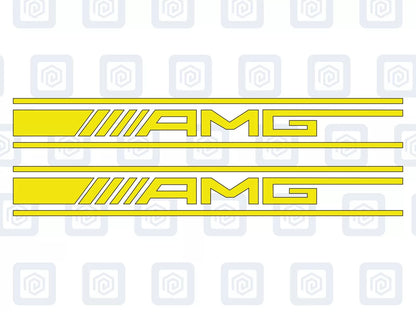 Mercedes A45 Spoiler Style Vinyl Decal Sticker Logo x 2 AMG A B C E S CLASS