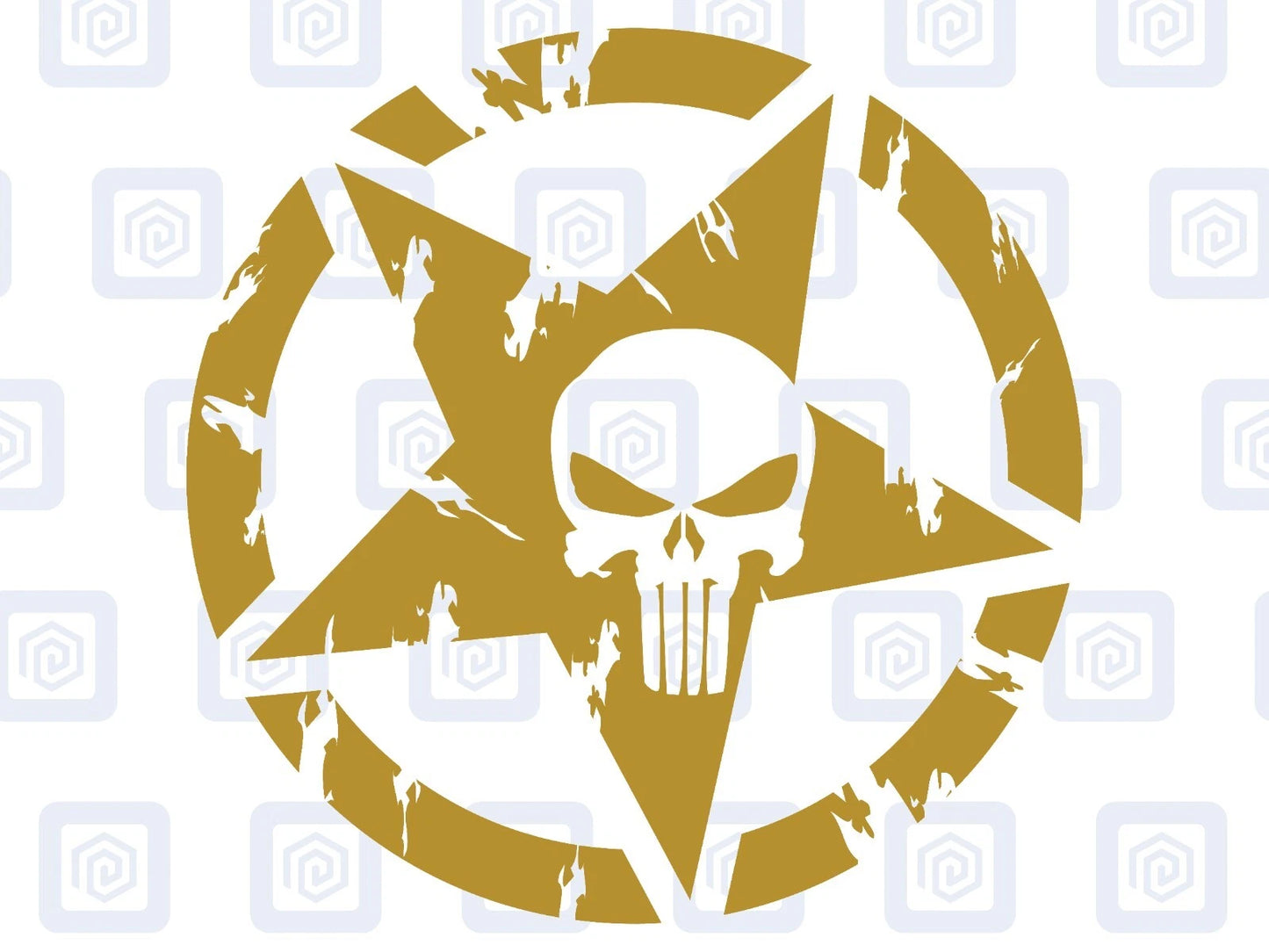Skull Star Punisher Circle Decals For Camper Van Caravan Sticker Graphic