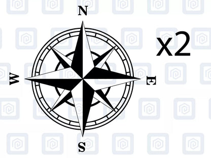 2x Compass Vinyl Decals For Camper Motorhome Caravan Sticker Graphic Nautical