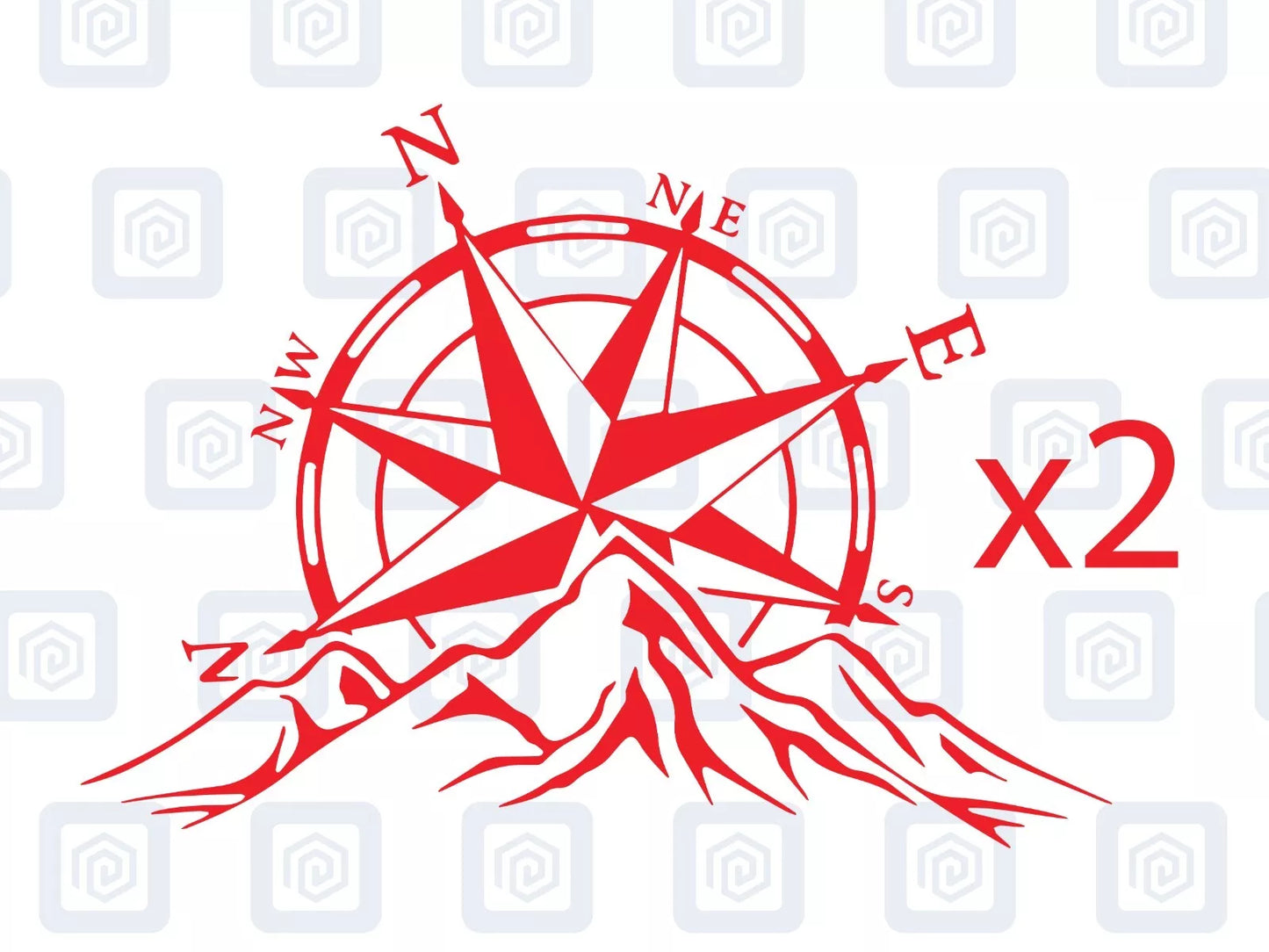 Compass Mountain Vinyl Decals For Campervan Van Caravan Sticker Graphic