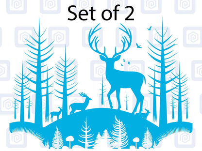 2x Scenic Woodland Mountain Vinyl Decals For Camper Van Caravan Sticker Graphic