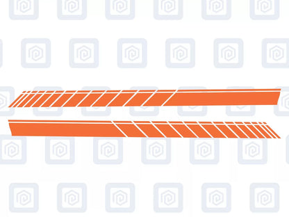 Mini Cooper S JCW One Racing Side Stripe Decal Sticker Pair (Set of 2)