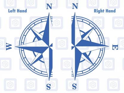 2x Half Compass Round Vinyl Decals For Camper Motorhome Caravan Sticker Graphic