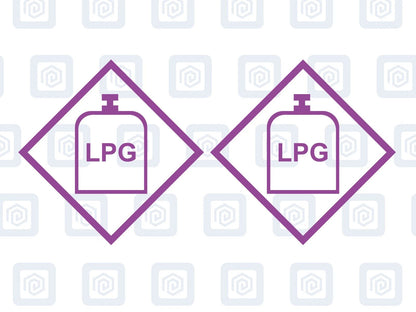 LPG Gas Warning Sign Custom Colour sticker logos (set of 2)