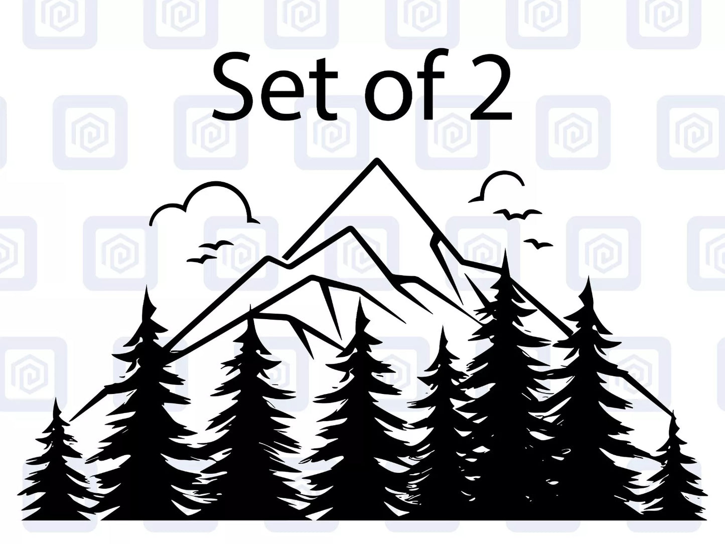 2x Scenic Mountain Vinyl Decals For Camper Van Caravan Sticker Graphic