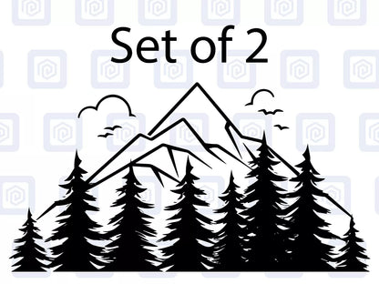 2x Scenic Mountain Vinyl Decals For Camper Van Caravan Sticker Graphic