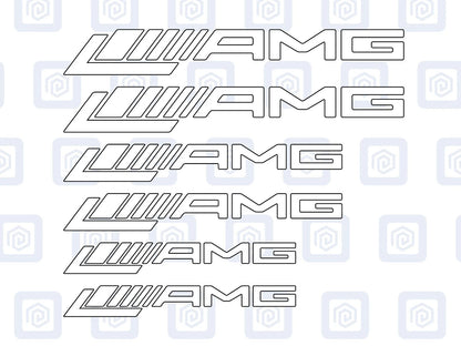 AMG Brake Caliper Decals sticker logos (set of 6)