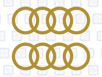 Rings Side Skirt Door Decals Fits A3 A4 A5 A6 TT Sticker Logos Pair (set of 2)