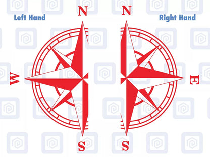 2x Half Compass Round Vinyl Decals For Camper Motorhome Caravan Sticker Graphic