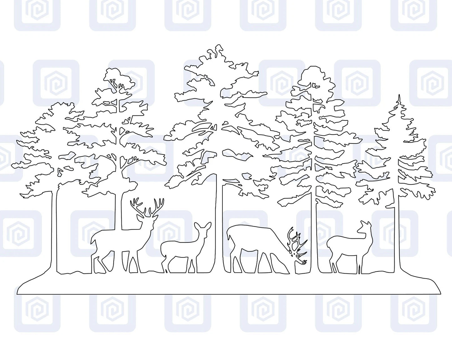 LARGE Forrest Deer Wood Fawn Decal Campervan Van Caravan Sticker Graphic