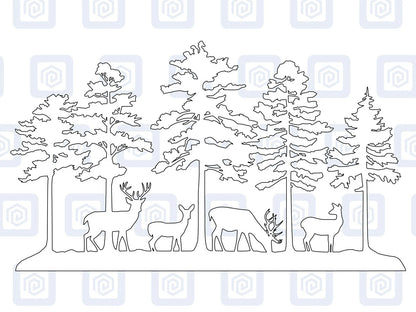 LARGE Forrest Deer Wood Fawn Decal Campervan Van Caravan Sticker Graphic