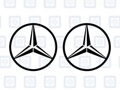 Mercedes Benz Style Vinyl Decal Sticker Logo x 2 AMG A B C E S CLASS