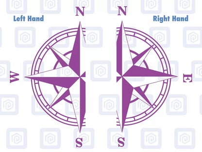2x Half Compass Round Vinyl Decals For Camper Motorhome Caravan Sticker Graphic