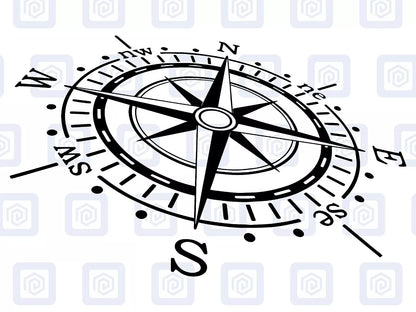 LARGE Compass Vinyl Decal For Campervan Van Caravan Sticker Graphic Camping