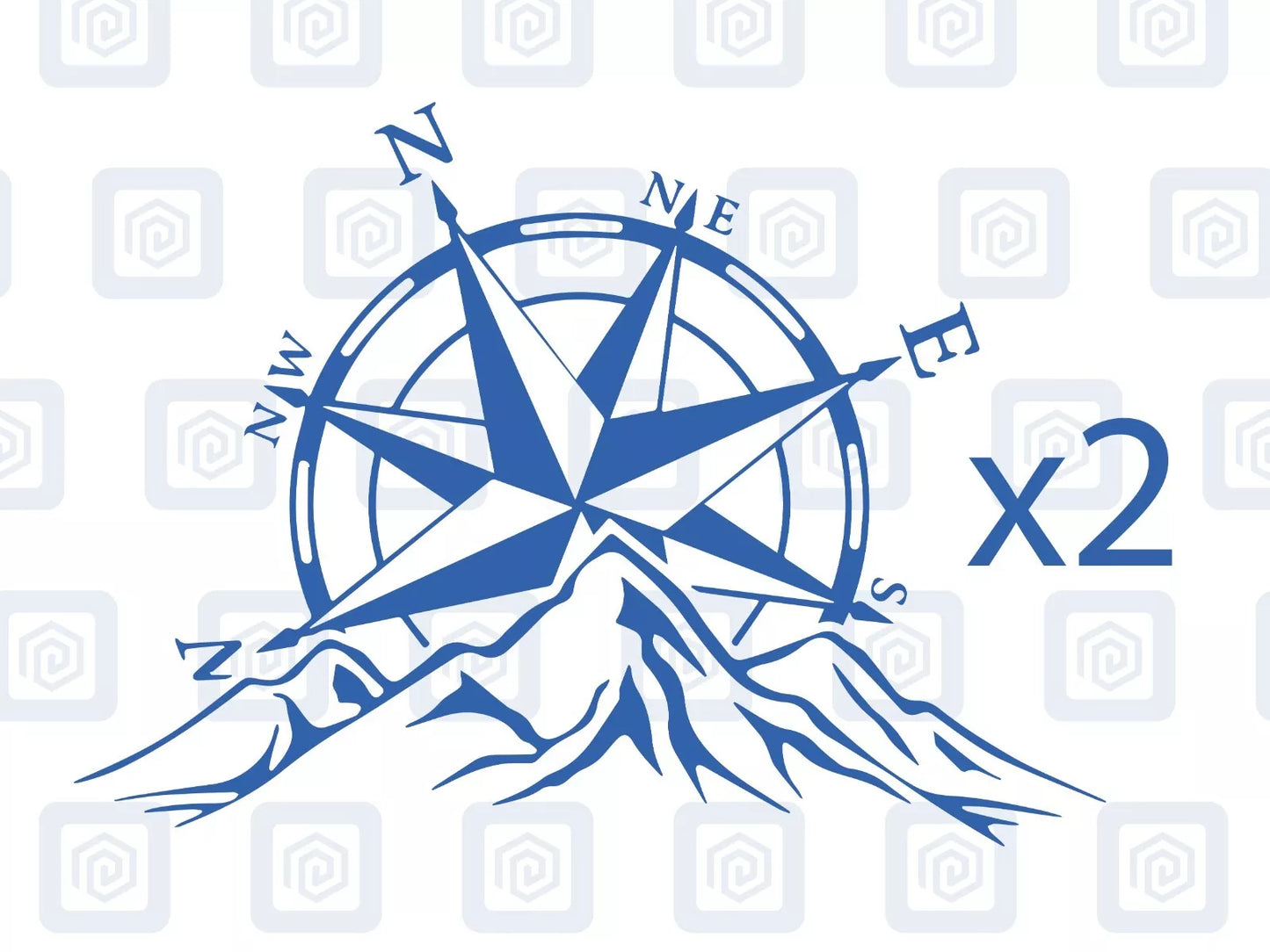 Compass Mountain Vinyl Decals For Campervan Van Caravan Sticker Graphic