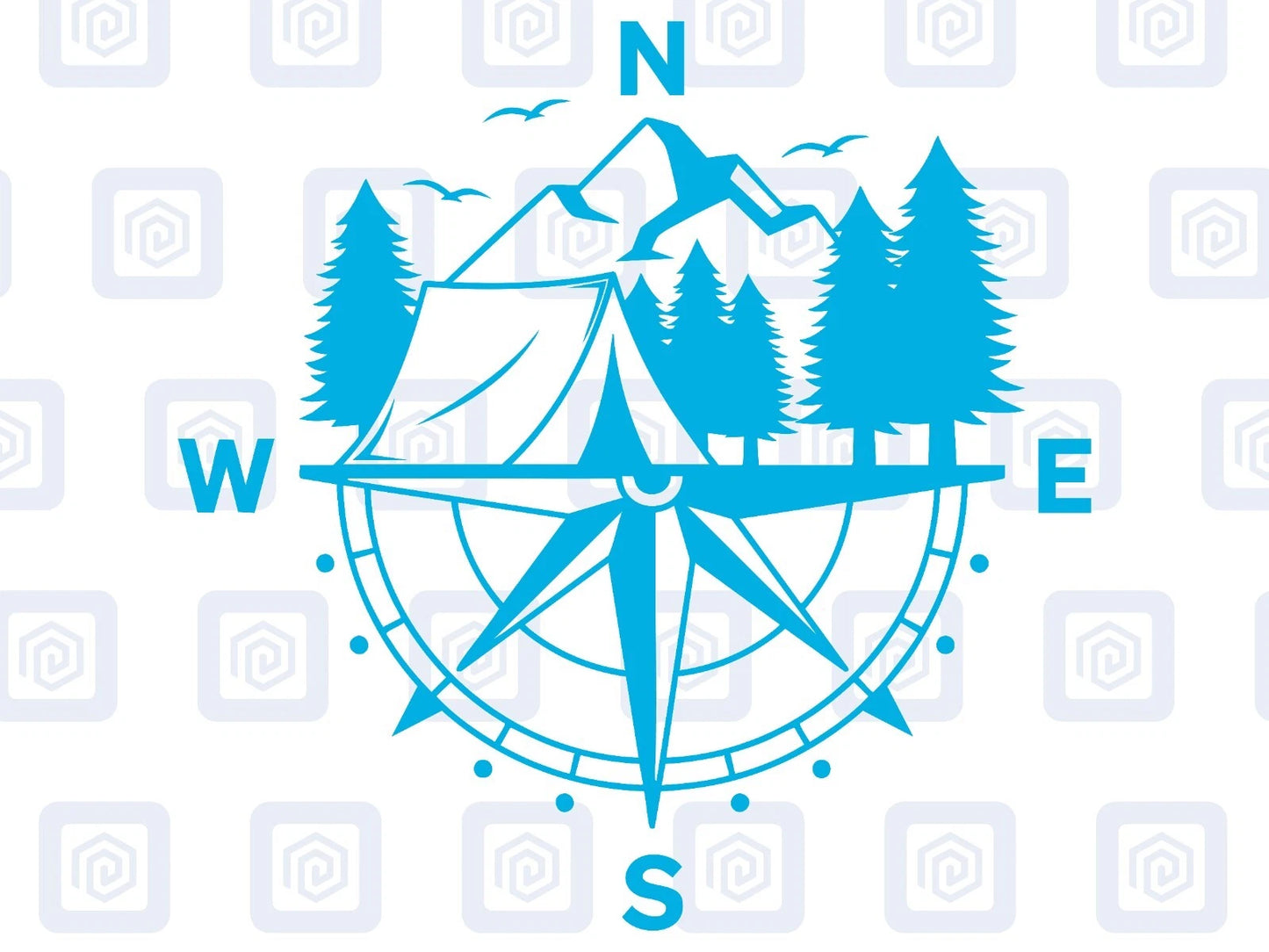 LARGE 2x Compass Camping Vinyl Decals For Camper Van Caravan Sticker Graphic