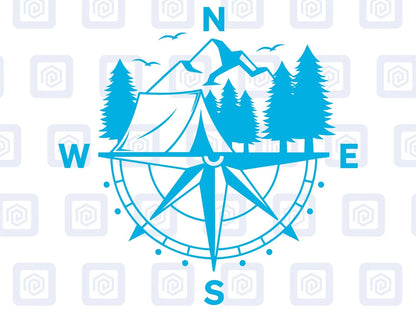 LARGE 2x Compass Camping Vinyl Decals For Camper Van Caravan Sticker Graphic
