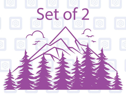 2x Scenic Mountain Vinyl Decals For Camper Van Caravan Sticker Graphic