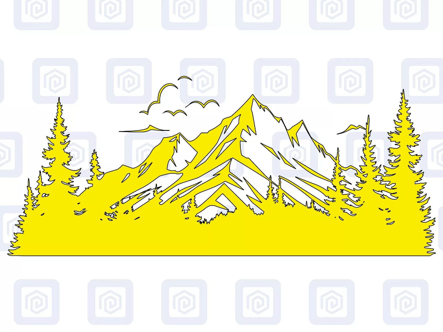 LARGE Mountain Forrest Nature Vinyl Decal Camper Van Caravan Sticker Graphic