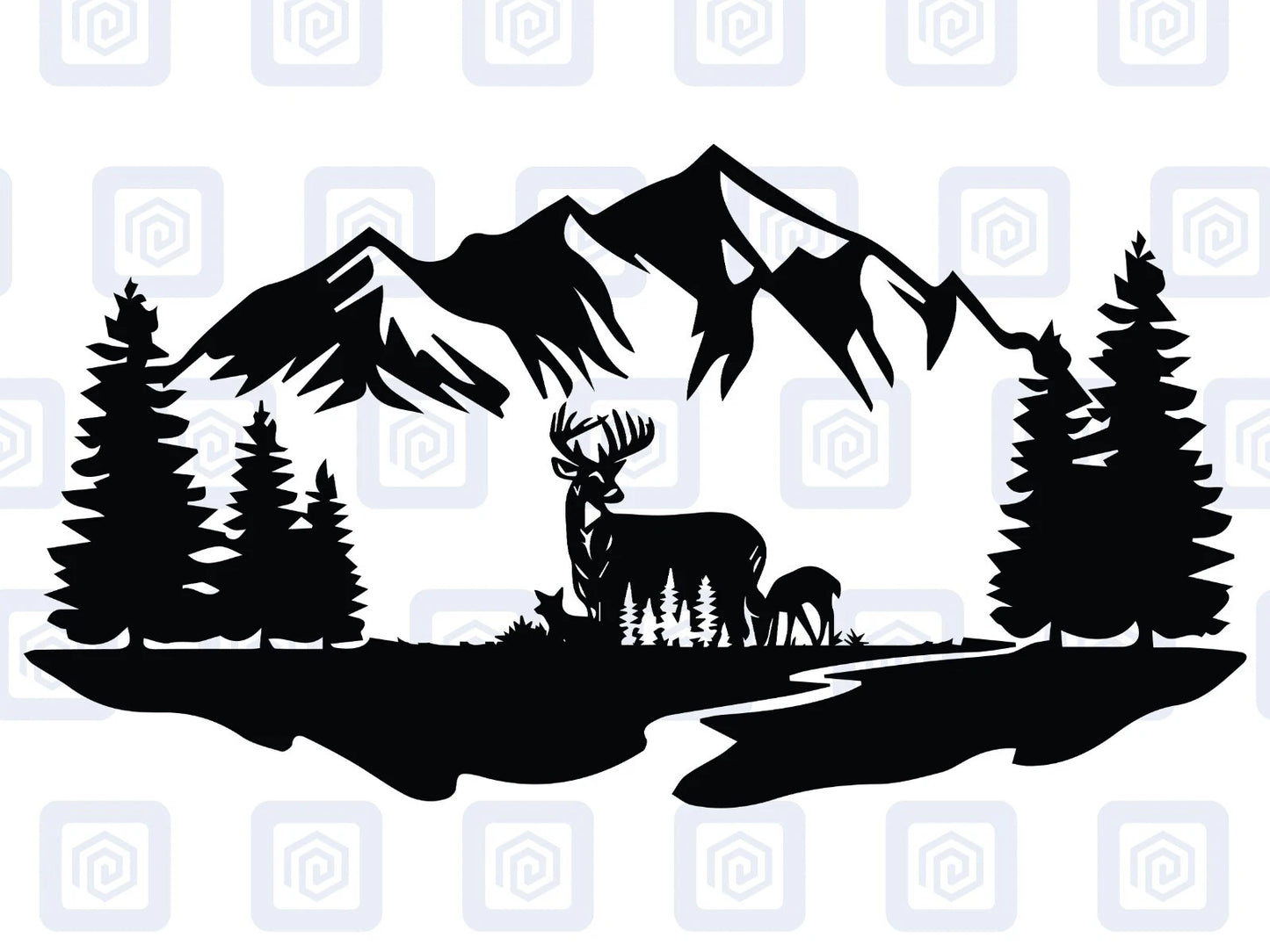 Scenic Deer Mountain Vinyl Decal For Campervan Van Caravan Sticker Graphic Camp