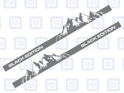 2.2m Black Edition Full Side Vinyl Decals For Campervan Motorhome Graphic Sill