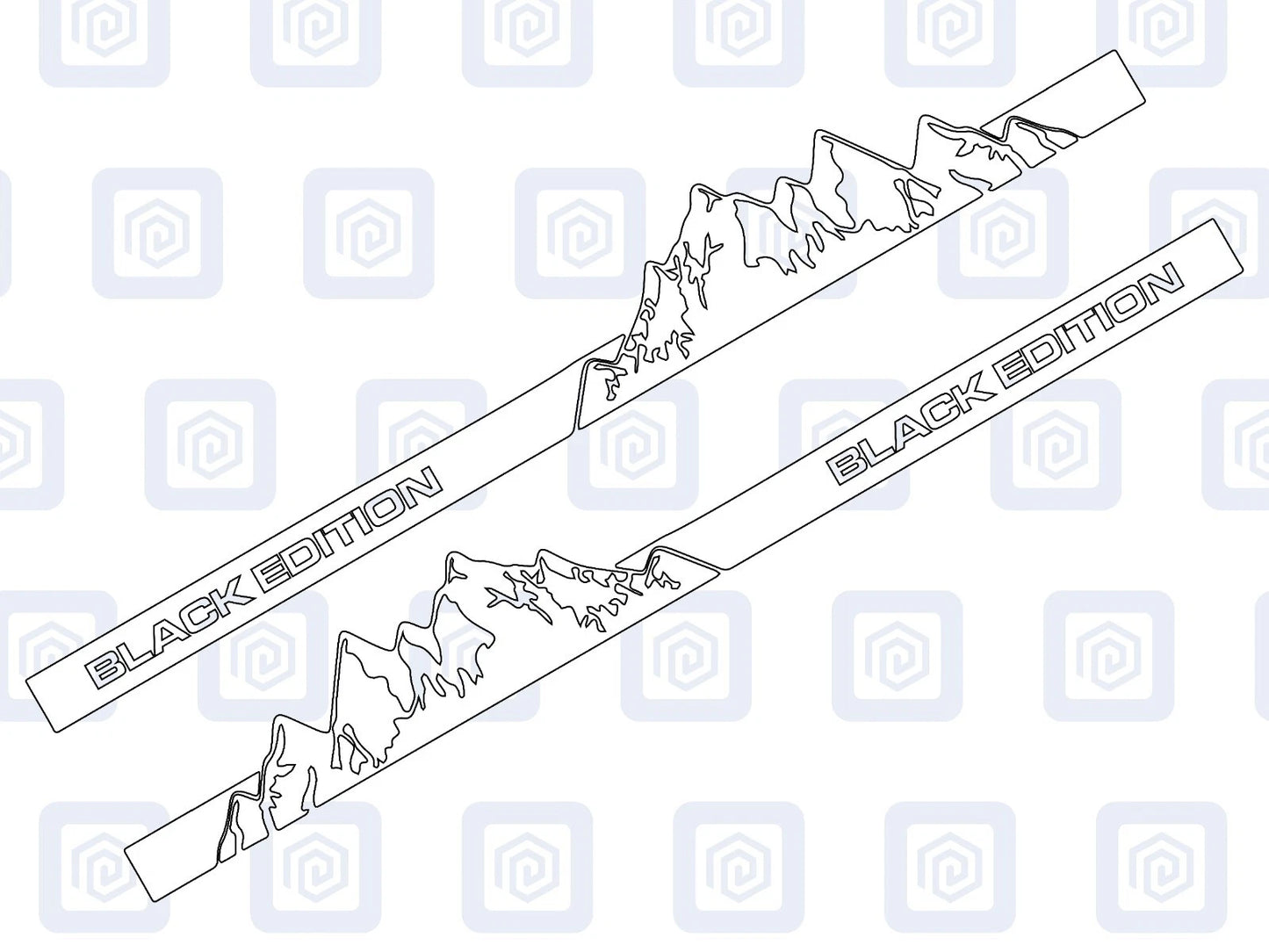 2.2m Black Edition Full Side Vinyl Decals For Campervan Motorhome Graphic Sill