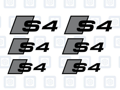 Audi S4 Style Brake Caliper Decals Fits A4 S4 B7 B8 B9 sticker logos (set of 6)