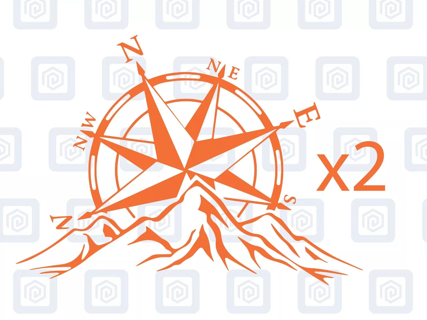 Compass Mountain Vinyl Decals For Campervan Van Caravan Sticker Graphic