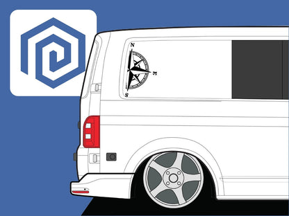2x Half Compass Round Vinyl Decals For Camper Motorhome Caravan Sticker Graphic