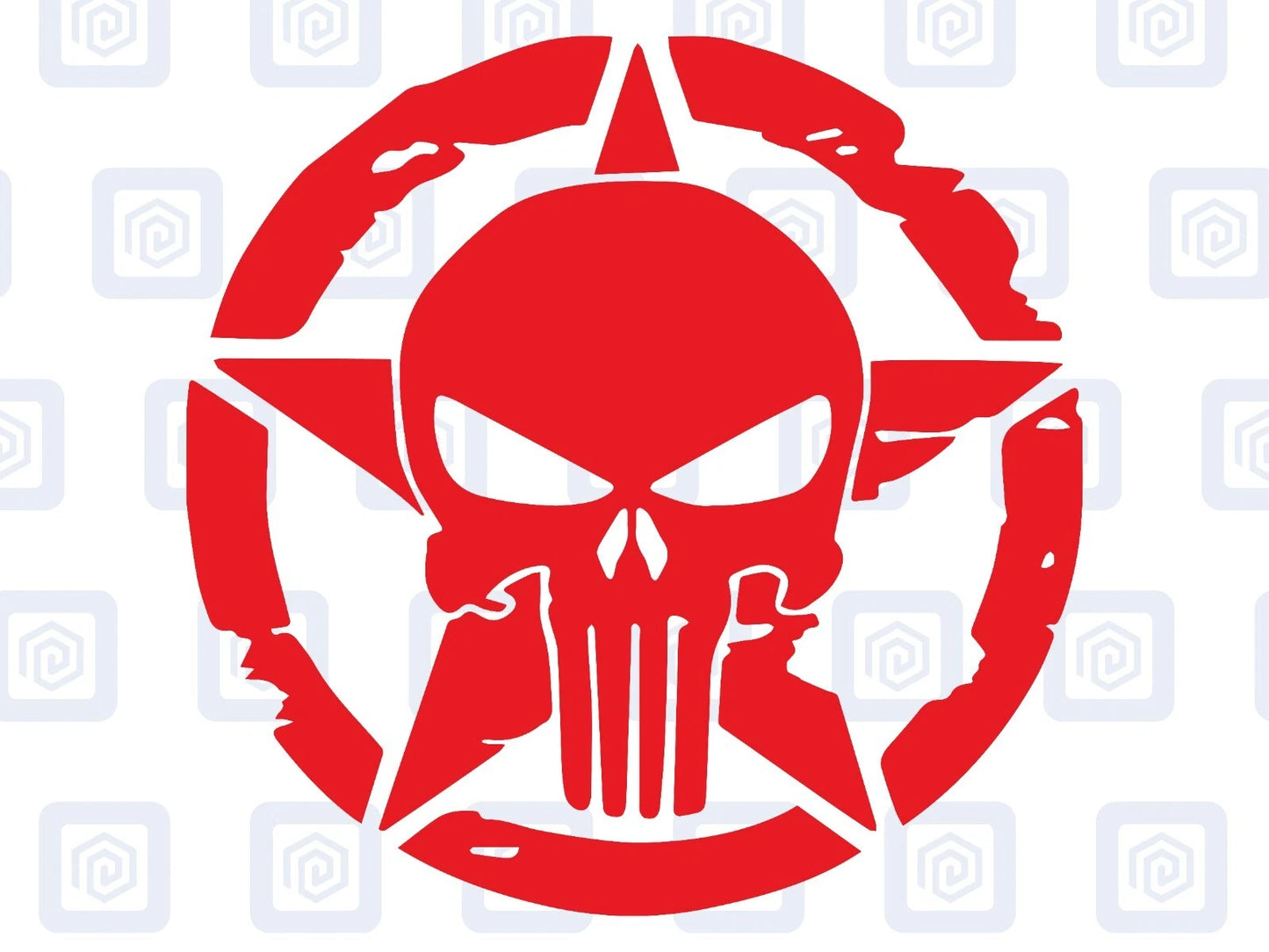 Skull Star Punisher Circle Decals For Camper Van Caravan Sticker Graphic