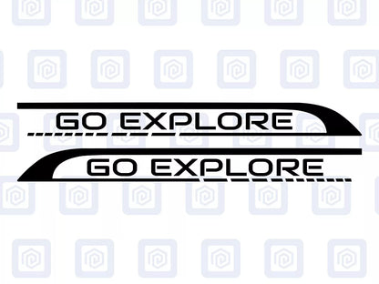 Go Explore Side Graphics Vinyl Decal For Camper Van Caravan Motorhome Sticker