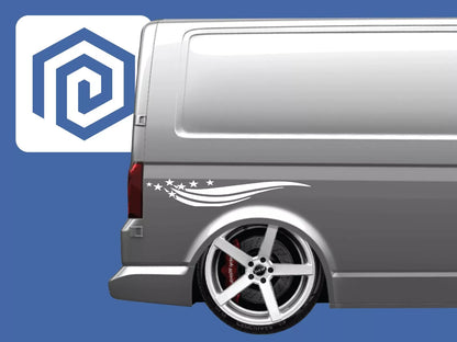 Star Band Stripe Vinyl Decals For Campervan Motorhome Caravan Sticker Graphic