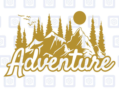 Adventure Mountain Vinyl Decal For Campervan Van Caravan Sticker Graphic Camping