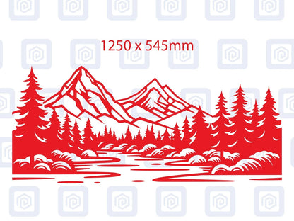 XL Mountain River Scenic Vinyl Decals For Camper Van Caravan Sticker Graphic