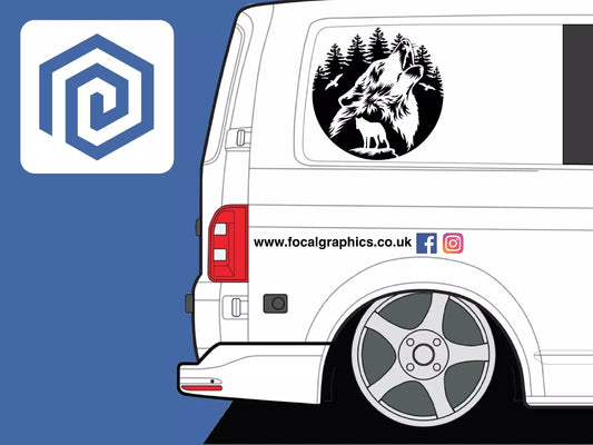 Howling Wolf Vinyl Decal For Camper Van Caravan Motorhome Graphic Campervan