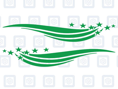 Star Band Stripe Vinyl Decals For Campervan Motorhome Caravan Sticker Graphic