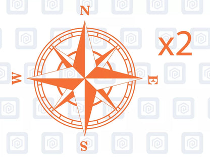 2x Compass Vinyl Decals For Camper Motorhome Caravan Sticker Graphic Nautical