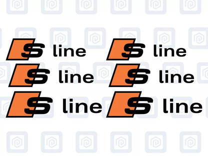 Audi S Line Brake Caliper Decal Fits A1 A3 A4 A5 A6 A7 sticker logo (set of 6)