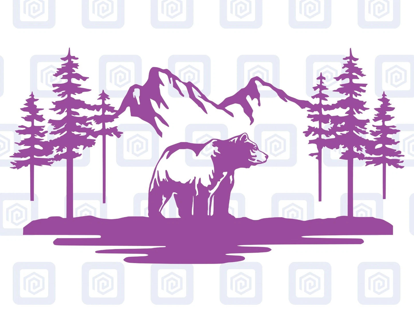 LARGE Bear Mountain Decal For Campervan Van Caravan Sticker Graphic Forrest