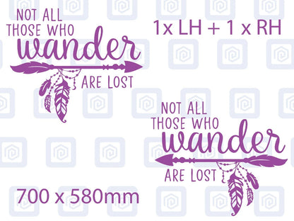 Not All Who Wander Are Lost Vinyl Decals For Camper Van Caravan Sticker Graphic