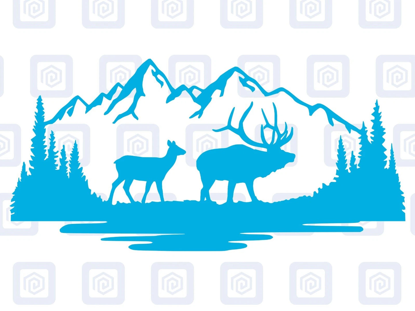 LARGE Stag Deer Doe Forrest Vinyl Decals For Camper Van Caravan Sticker Graphic