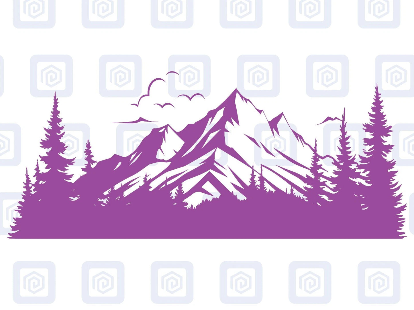 LARGE Mountain Forrest Nature Vinyl Decal Camper Van Caravan Sticker Graphic