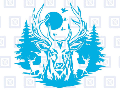 Deer Forrest Vinyl Decal For Campervan Van Caravan Sticker Graphic Camping LARGE