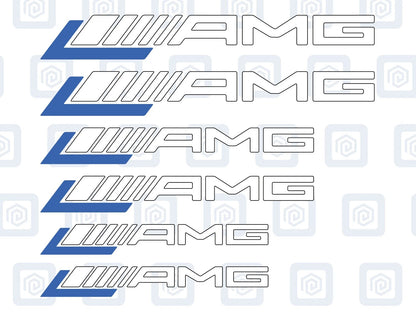 AMG Brake Caliper Decals sticker logos (set of 6)