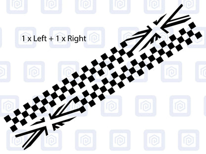 2x Union Jack Side Stripe Vinyl Decals For Camper Van Caravan Sticker Graphic