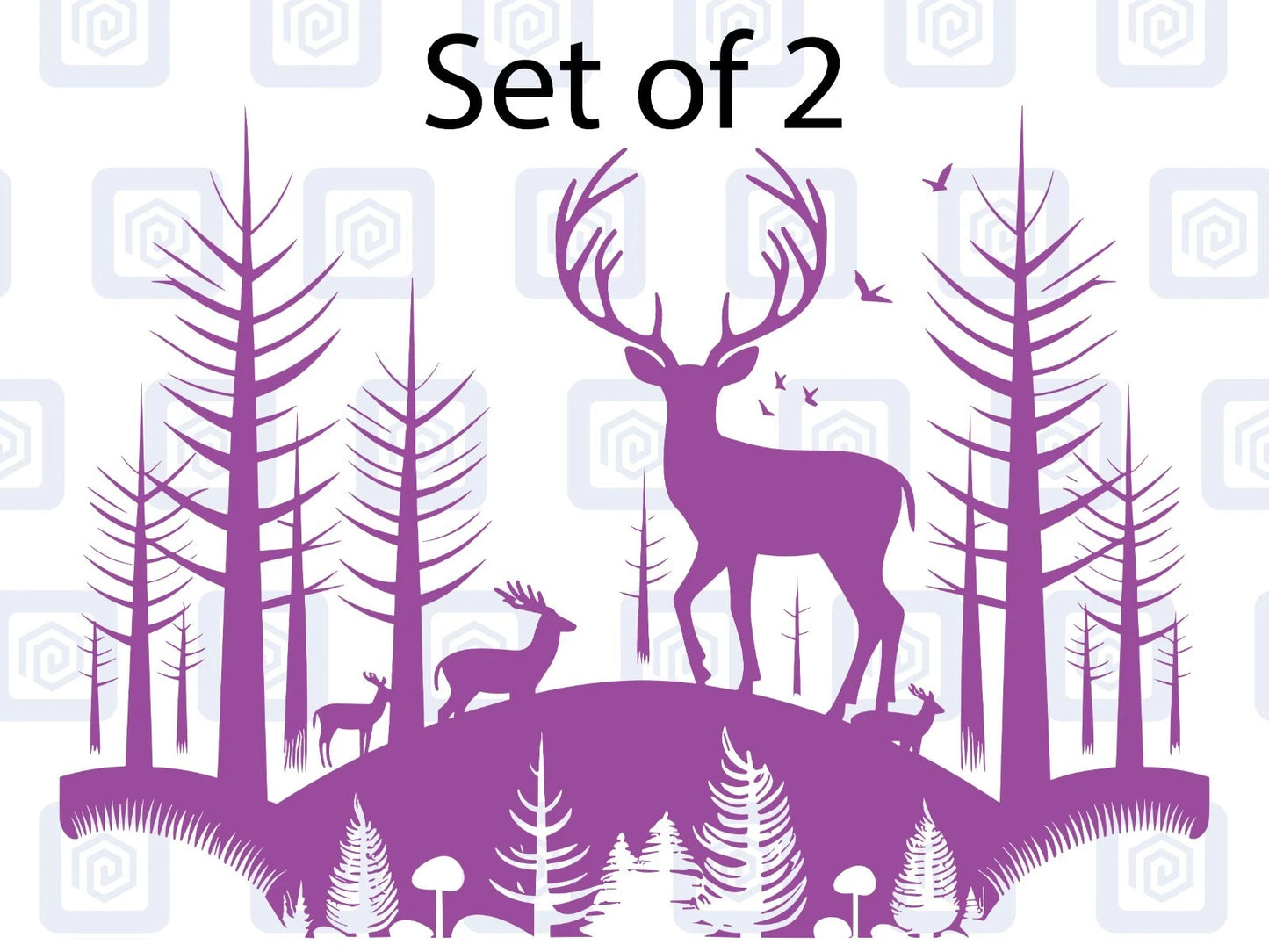 2x Scenic Woodland Mountain Vinyl Decals For Camper Van Caravan Sticker Graphic