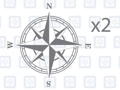 2x Compass Vinyl Decals For Camper Motorhome Caravan Sticker Graphic Nautical